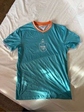 Jellycat Teal Short Sleeve Football Club Jersey with Orange Trim